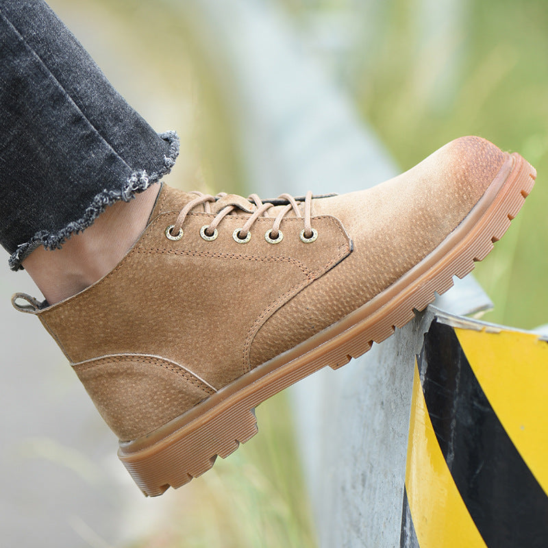 Men's safety shoes, ultra-light soft sole, anti-smash and anti-puncture Khaki