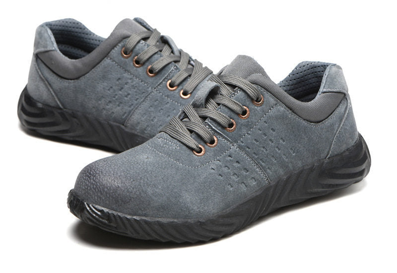 Soft-soled Beef Tendon Bottom Wear-resistant Safety Shoes Grey