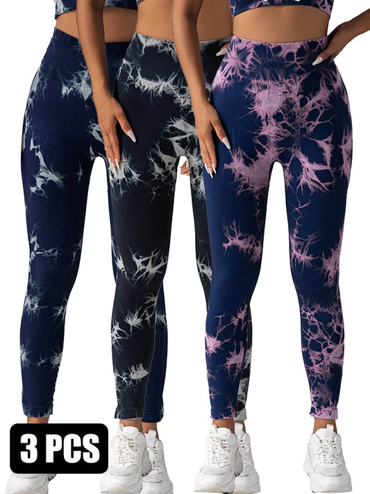 3PACK Tie-dye Yoga Pants Seamless Yoga Pants - La Gaelliance DG ESsence