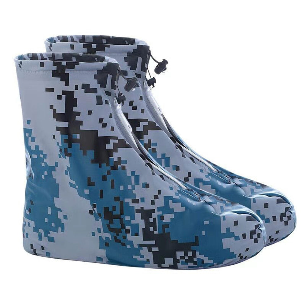 Waterproof Shoe Covers For Men And Women Non-slip Adult Camouflage blue