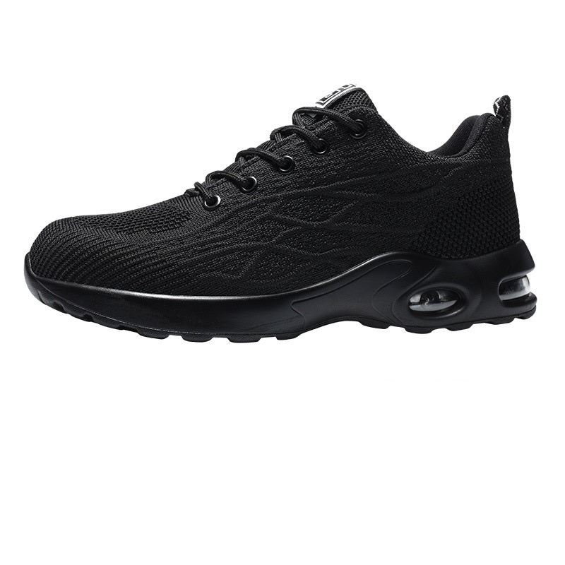 Men's And Women's Impact Resistant And Puncture Resistant Safety Shoes Cushioning Work Shoes Black