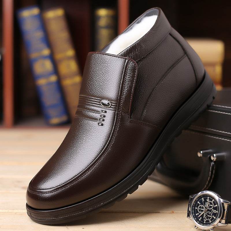 Winter high-tops and velvet men's shoes Brown