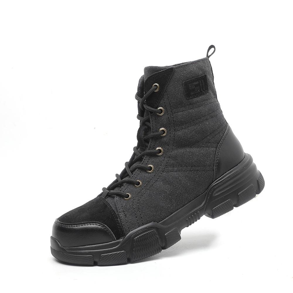 Safety Shoes Steel Toe Cap High-Top Work Protective Labor Insurance Shoes Black