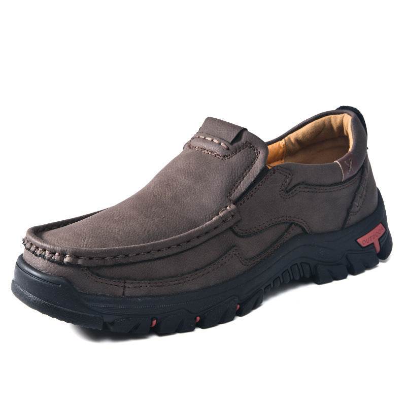 Men's Plus Size Casual Loafers Non-slip Breathable Latex Insole Brown