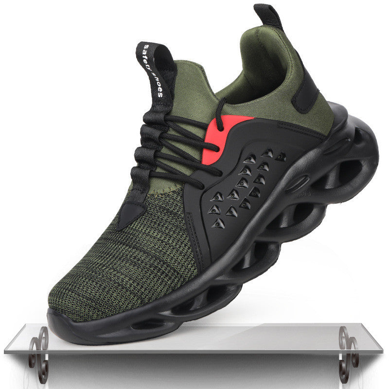 Safety Shoes, Anti-smashing, Anti-stab, Summer Breathable Safety Shoes, Light Green