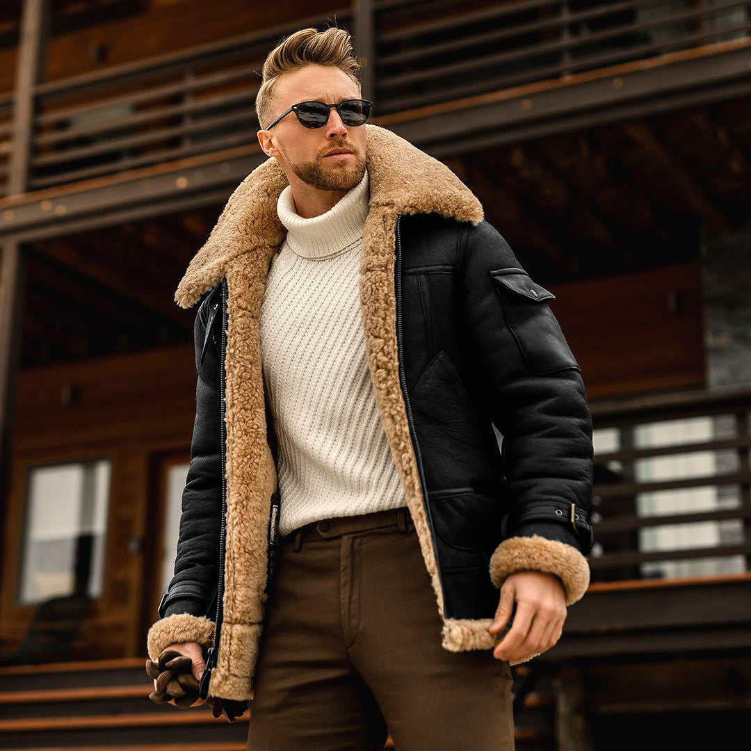 Winter Jacket Mens Military Fleece Warm Jackets Male Fur Collar Coats Army Tactical Jacket Black