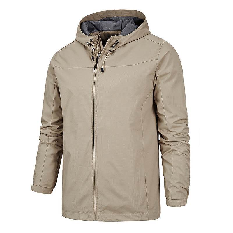 Outdoor Windproof And Waterproof All Season Mountaineering Jacket Jacket For Men Khaki