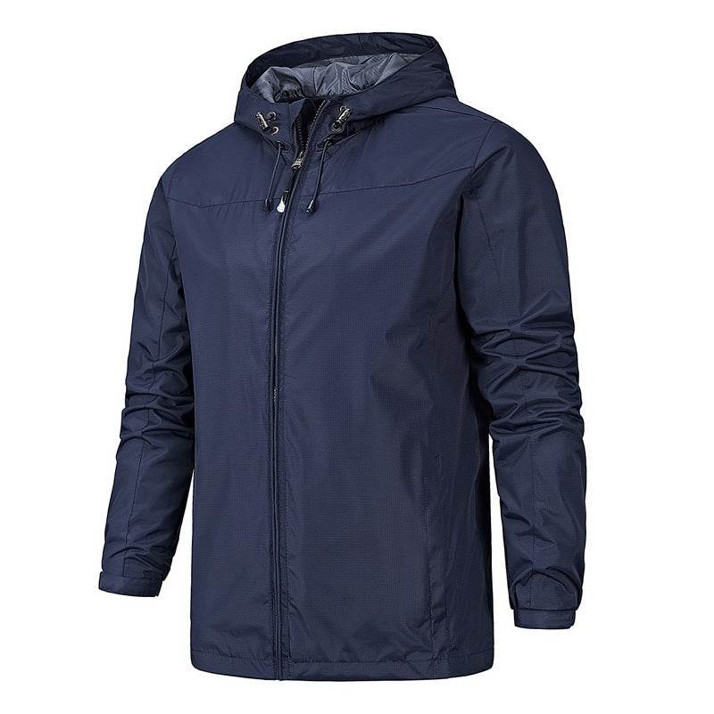 Outdoor Windproof And Waterproof All Season Mountaineering Jacket Jacket For Men Dark Blue