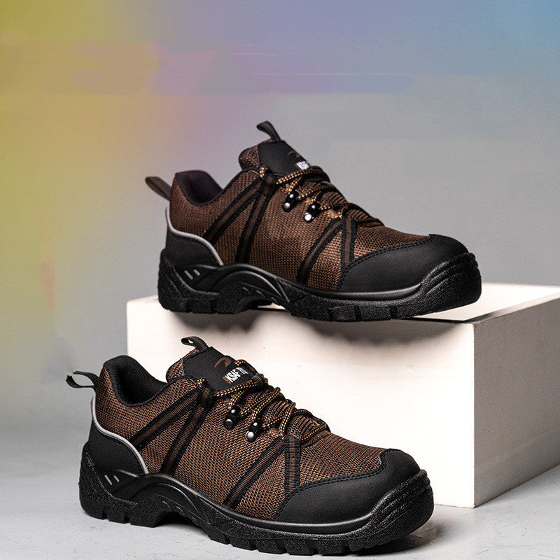 Smash-proof And Puncture-proof Safety Work Shoes On The Construction Site