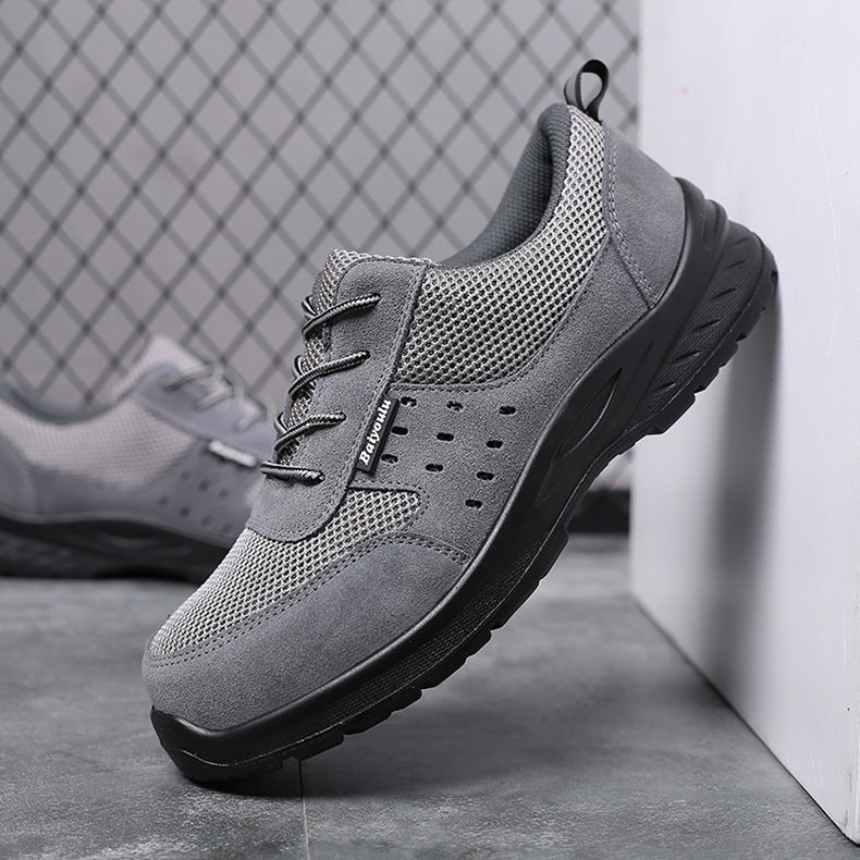 Non-steel Toe Anti-stab Anti-static Safety Shoes Light Grey