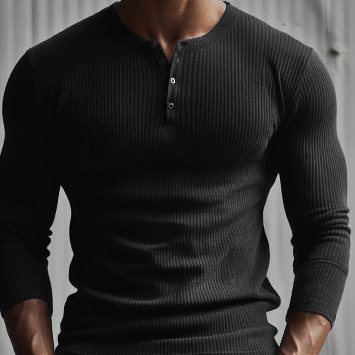 Sports T-shirt Men's Slim Fit Radian Workout Long Sleeve Black