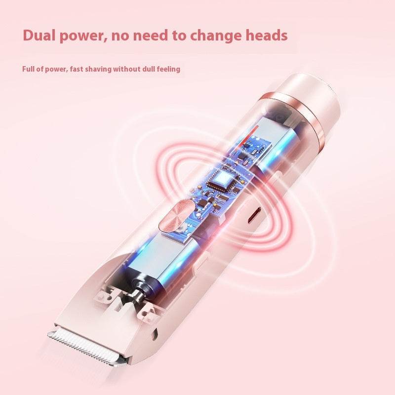 2 In 1 Hair Remover Women's Double Head Shaver Private Pubic Hair Trimmer Electric Razor Wet Dry Electric Body Hair - La Gaelliance DG ESsence