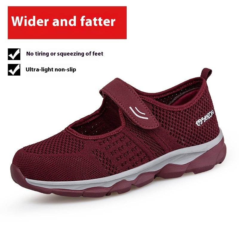 Soft-soled Square-mouth Cloth Shoes For Hallux Valgus Red