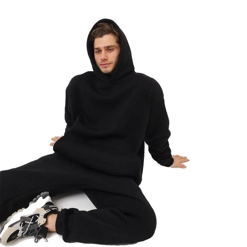 Hoodie Suit Sweater Two-piece Set Black