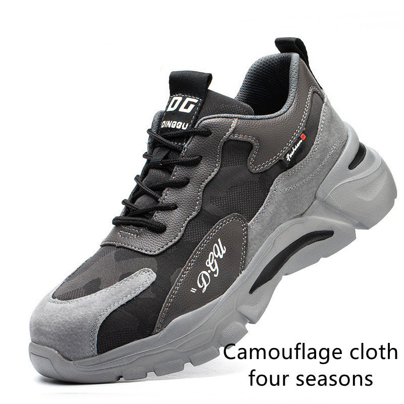 Men's Safety Shoes Anti-smashing And Anti-piercing Steel Toe 2Grey