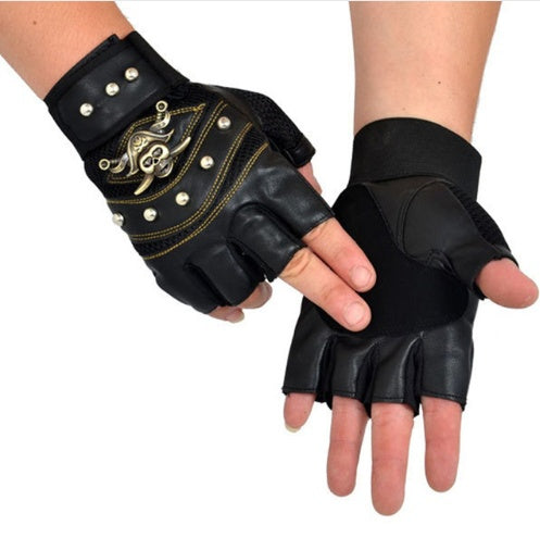 leather gloves black