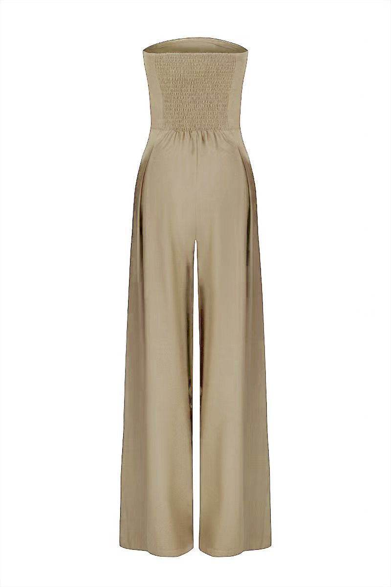Loose Tube-top Jumpsuit Ins Fashion Backless Wide Leg Long Pants Overalls Women's Clothing
