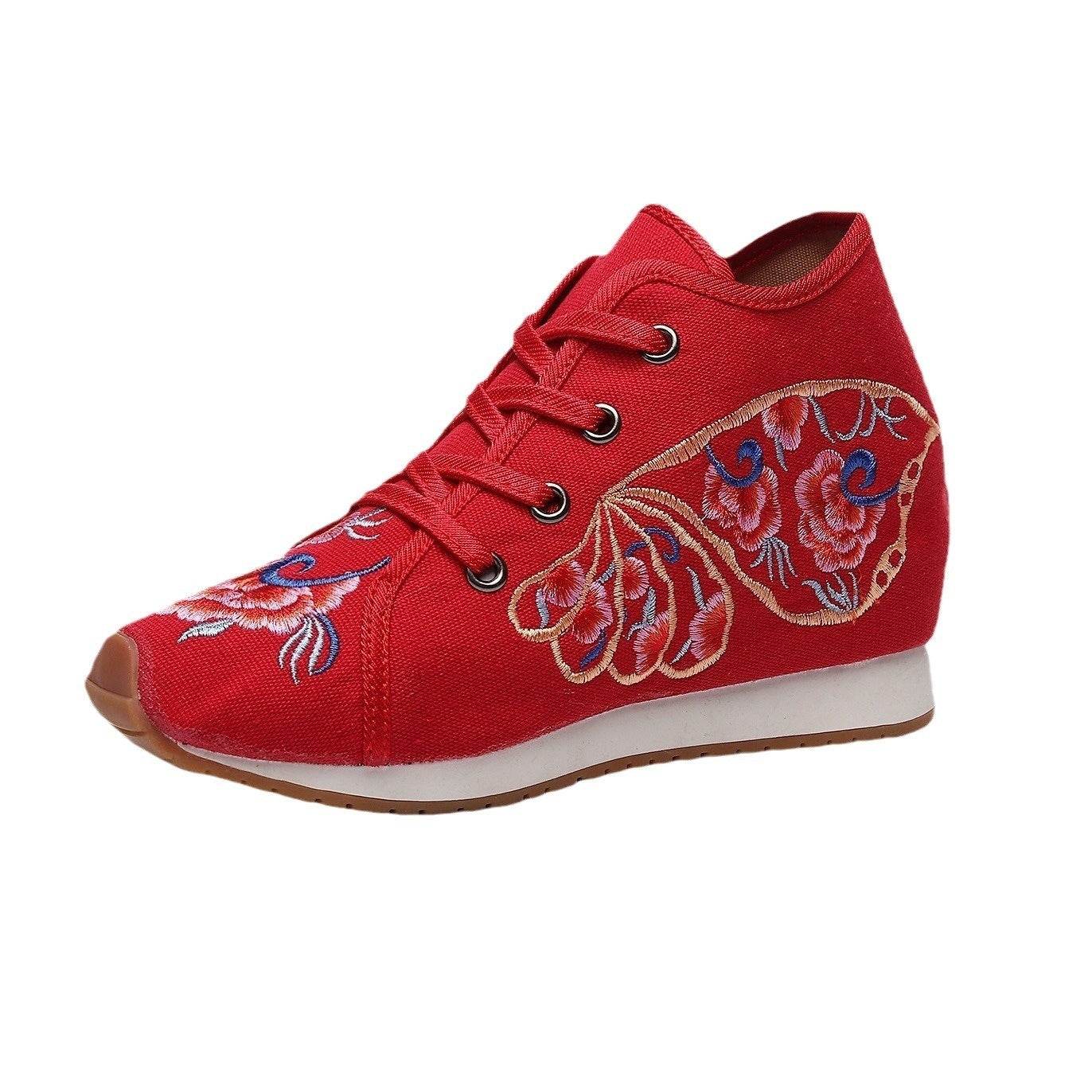 Travel Canvas Embroidered Sneaker Casual Fashion Cloth Shoes Ladies