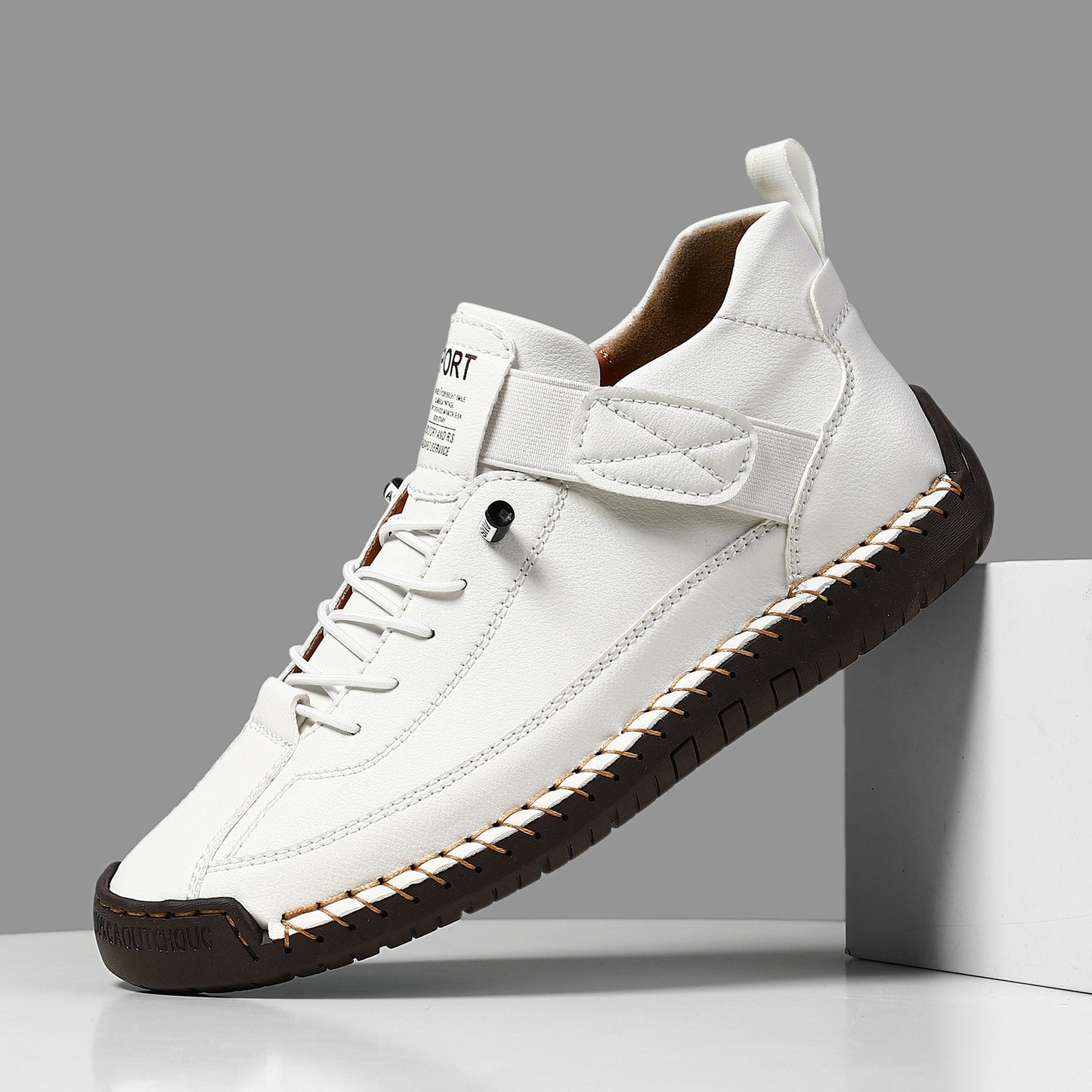 Men's Mid Top Martin Boots Outdoor Casual Shoes F9888 White