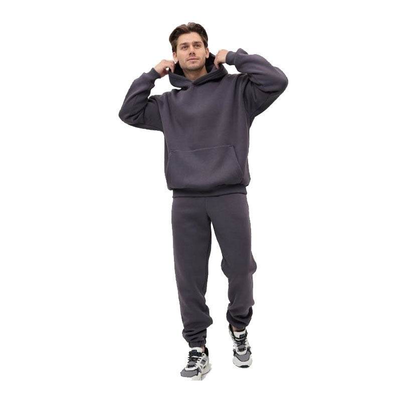 Hoodie Suit Sweater Two-piece Set Dark Gray