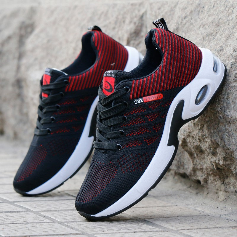 Men Casual Shoes Outdoor Breathable Work Shoes Black red