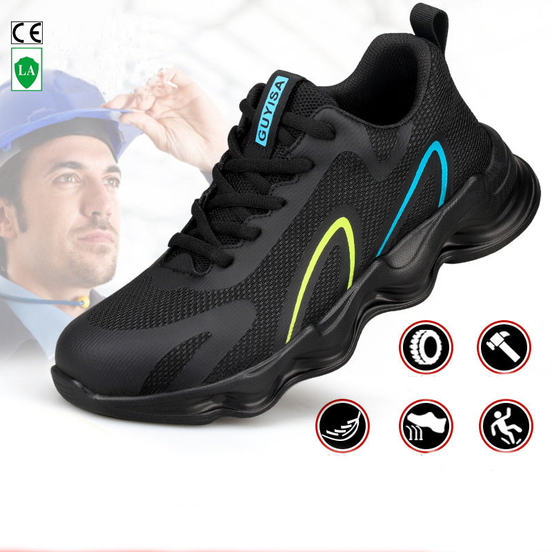 Steel Toe Shoes For Men Work Safety Shoes Nonslip Indestructible Sneakers Black seasons