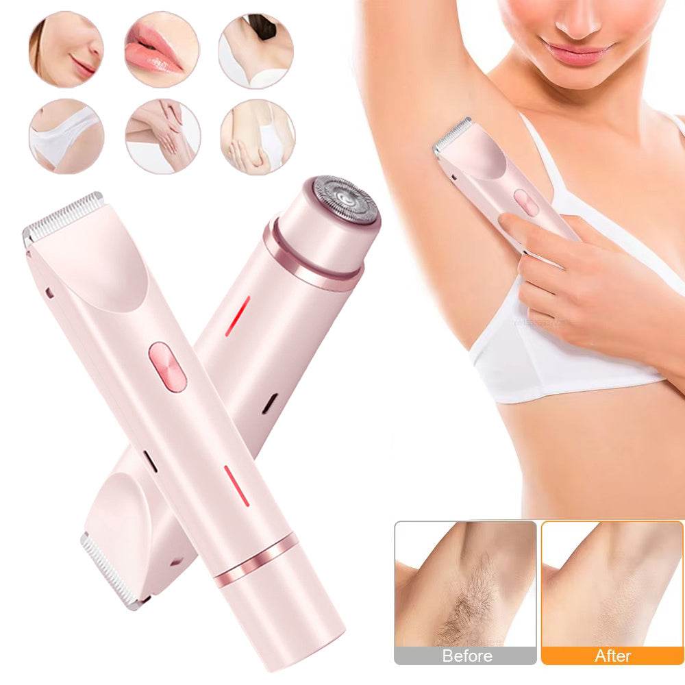 2 In 1 Hair Remover Women's Double Head Shaver Private Pubic Hair Trimmer Electric Razor Wet Dry Electric Body Hair - La Gaelliance DG ESsence