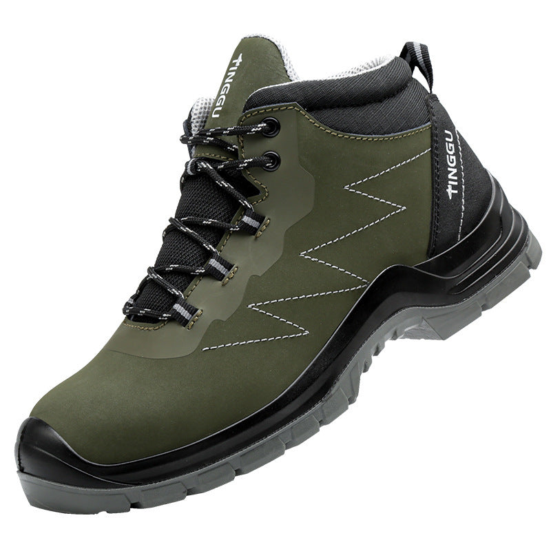 Thick Wear-resistant Non-slip Breathable Lightweight Steel Toe Shoes Green safety shoes