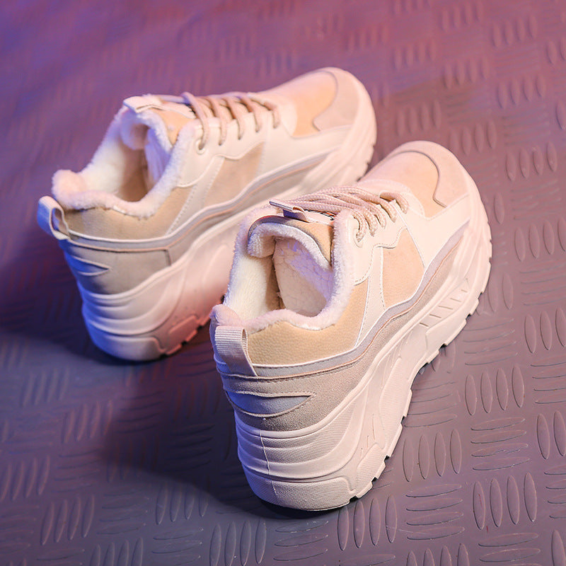 Wild old shoes women's warm cotton shoes White