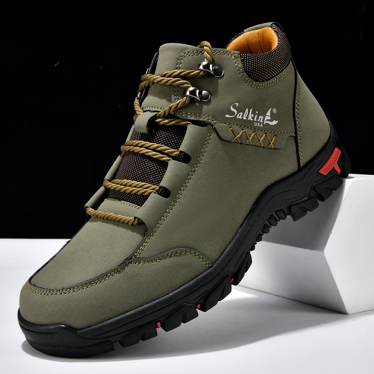 Mid-calf Vintage Men's Outdoor Casual Shoes Army Green