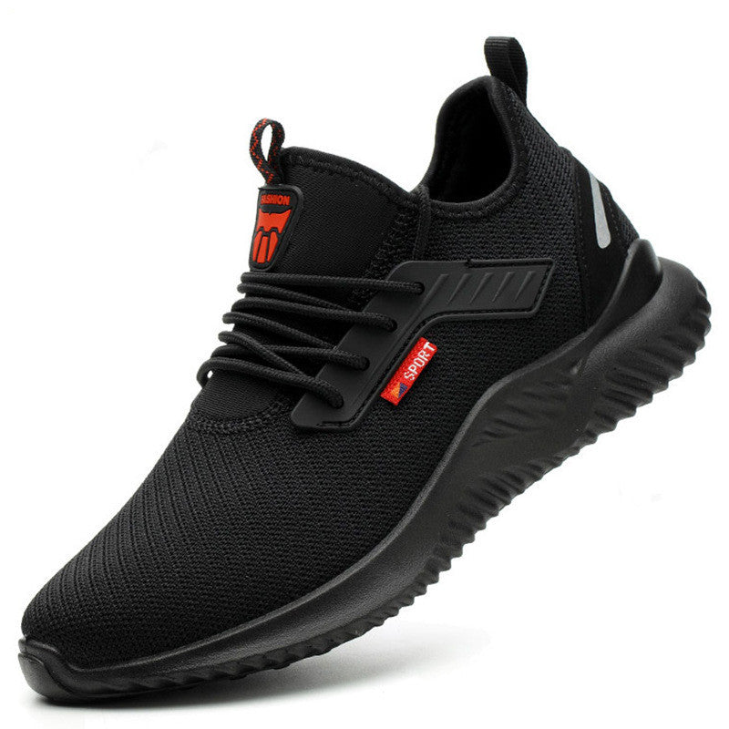 Men's Safety Protection Anti Smashing And Anti Puncture Work Shoes Black A