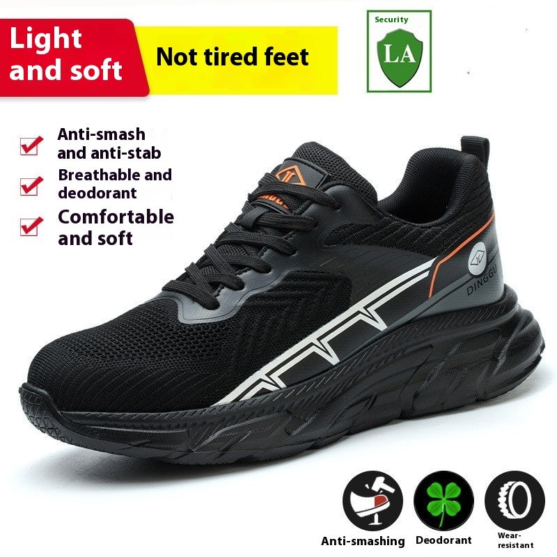Safety Shoes Anti-smashing EVA Foam Rubber And Plastic Sole Breathable Lightweight Black 1117heiju