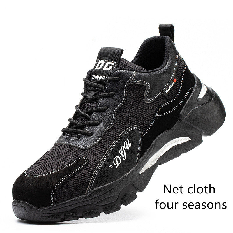 Men's Safety Shoes Anti-smashing And Anti-piercing Steel Toe Black White