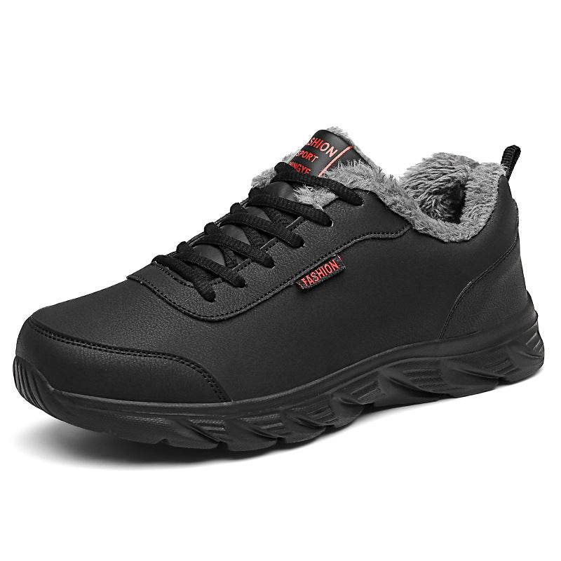 Men Sneakers Winter Warm Sports Shoes With Plush Grey