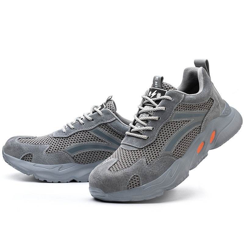 Summer Breathable Labor Protection Shoes Anti Smashing Anti Piercing Anti Slip Grey