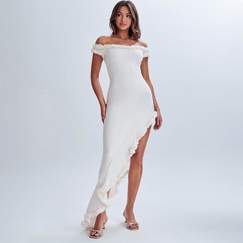 Sexy Off-neck Lace Dress White