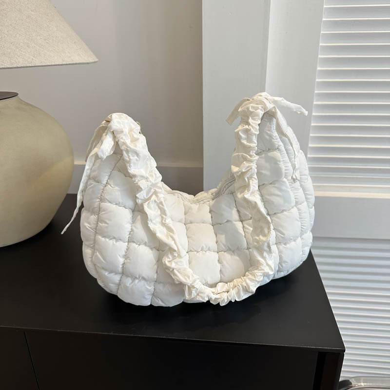 Shoulder Bag Trendy Western Style Crossbody Bag Simple Fashion White