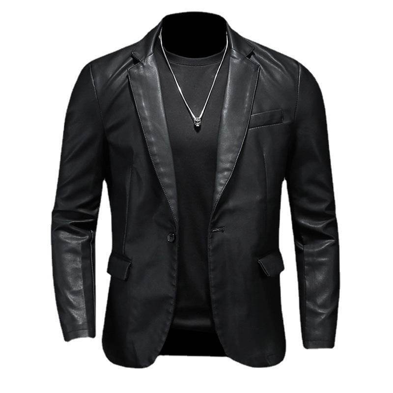 Suit Men's Leather Coat Casual Korean Style