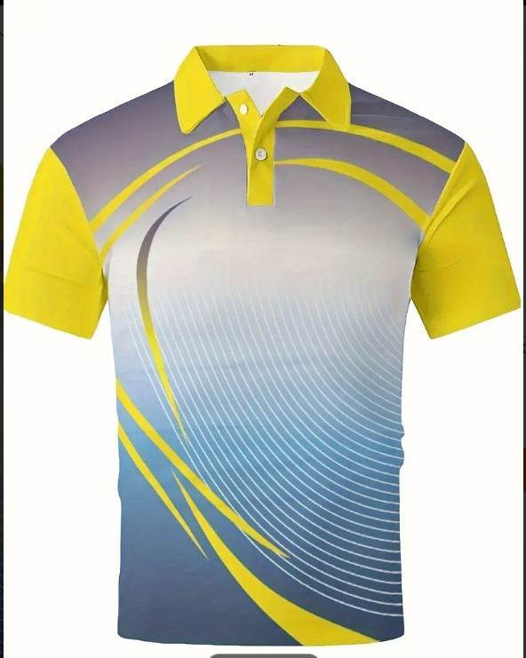 Men's Printed Color Short-sleeved Lapel Shirt 16 Models