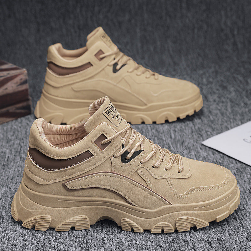 All-match Work Low-top Short Booties Male Khaki