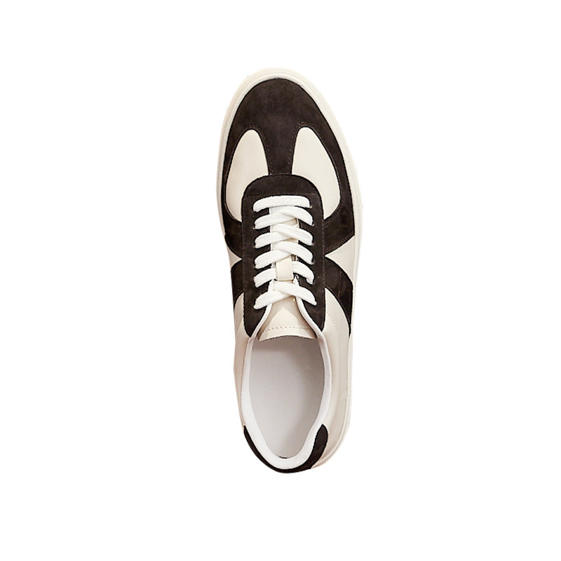 Retro Color Matching Couple Casual Flat Skateboard Shoes Apricot Coffee