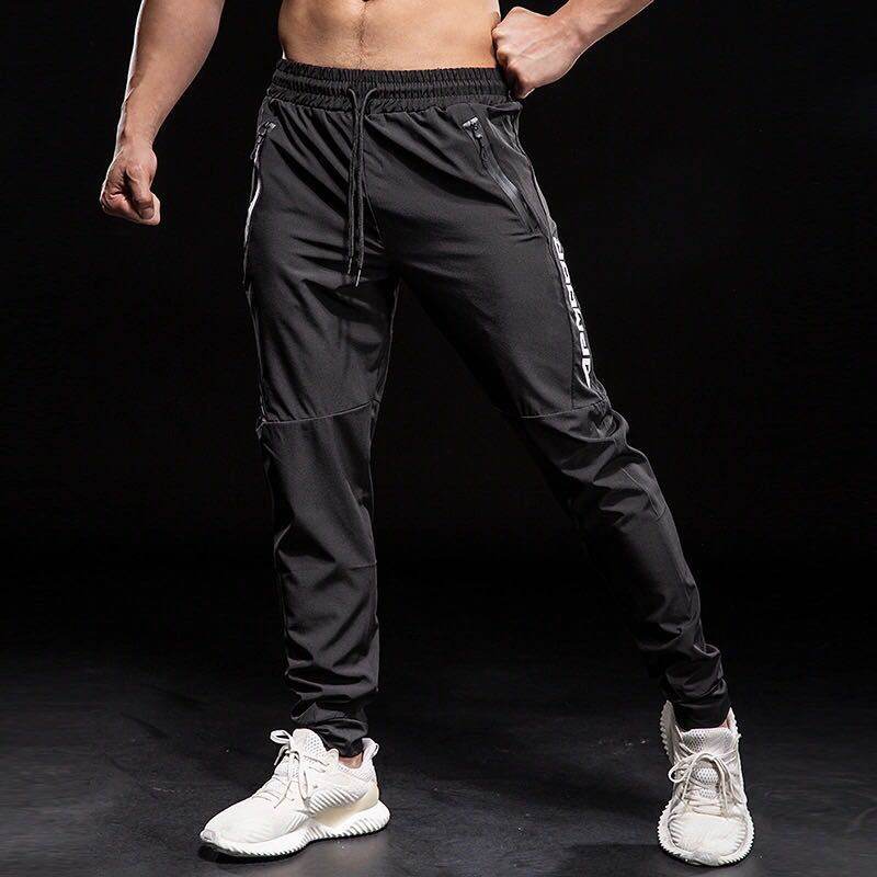 Ice Silk Pants Men's Thin Casual Trousers 830 Black