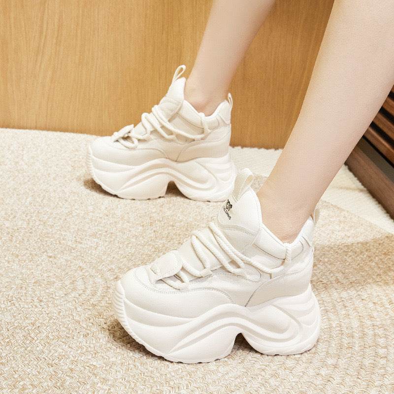 Women's Sports Casual Platform Ins Versatile Shoes White