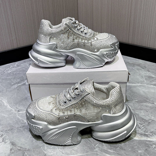 Rhinestone Shoes Female Sequin Platform Sneaker