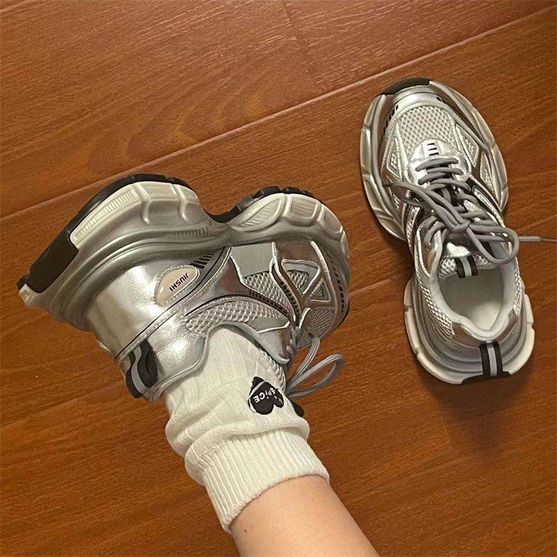 Silver Dad Shoes Women's Ins Trendy