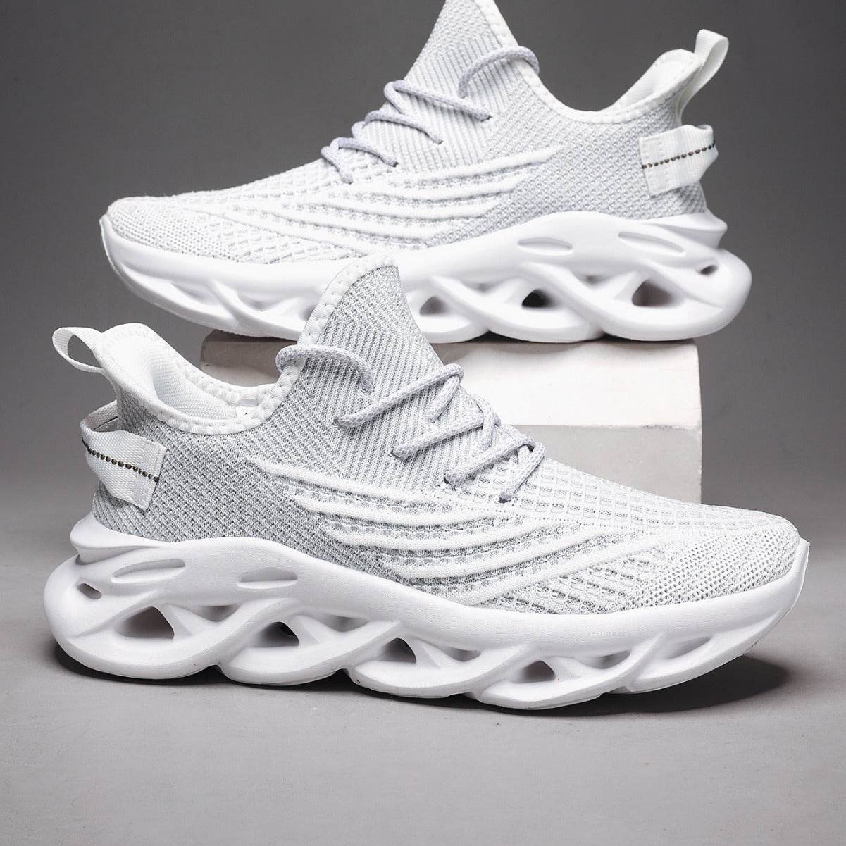 Sneaker Men's Fly-kit Mesh Twist Bottom Lightweight White