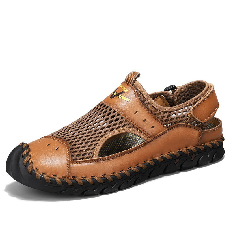 Men's Mesh Breathable Summer Hollow Shoes Brown
