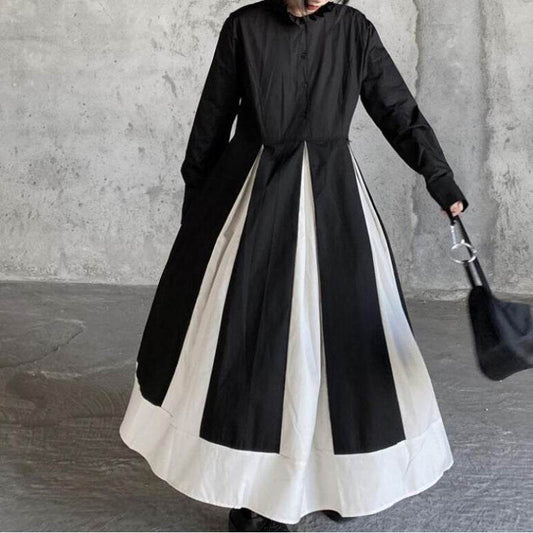 Black And White Contrasting-color Dress Children