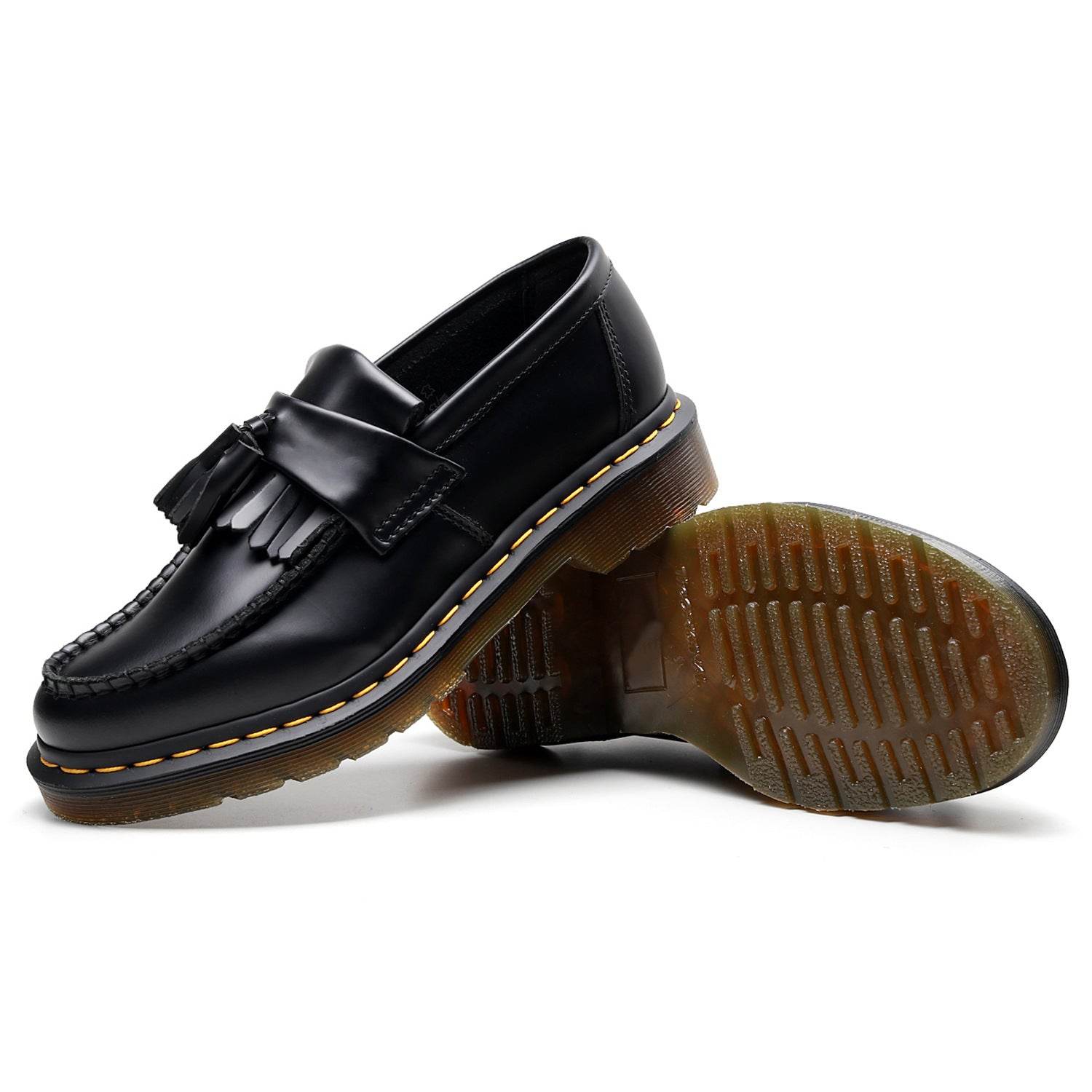Plus Size Business Leather Shoes Tassel British Loafers Black