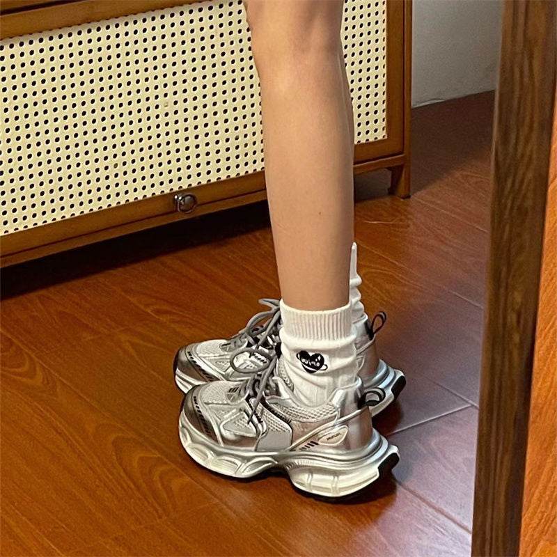 Silver Dad Shoes Women's Ins Trendy